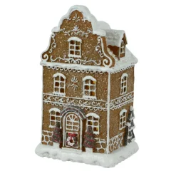 Maison de village à piles (H20 cm) Gourmandise pain d'épice