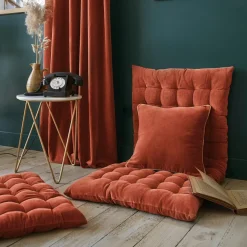 Matelas de sol velours de coton (60 x 120 cm) Victor Terracotta