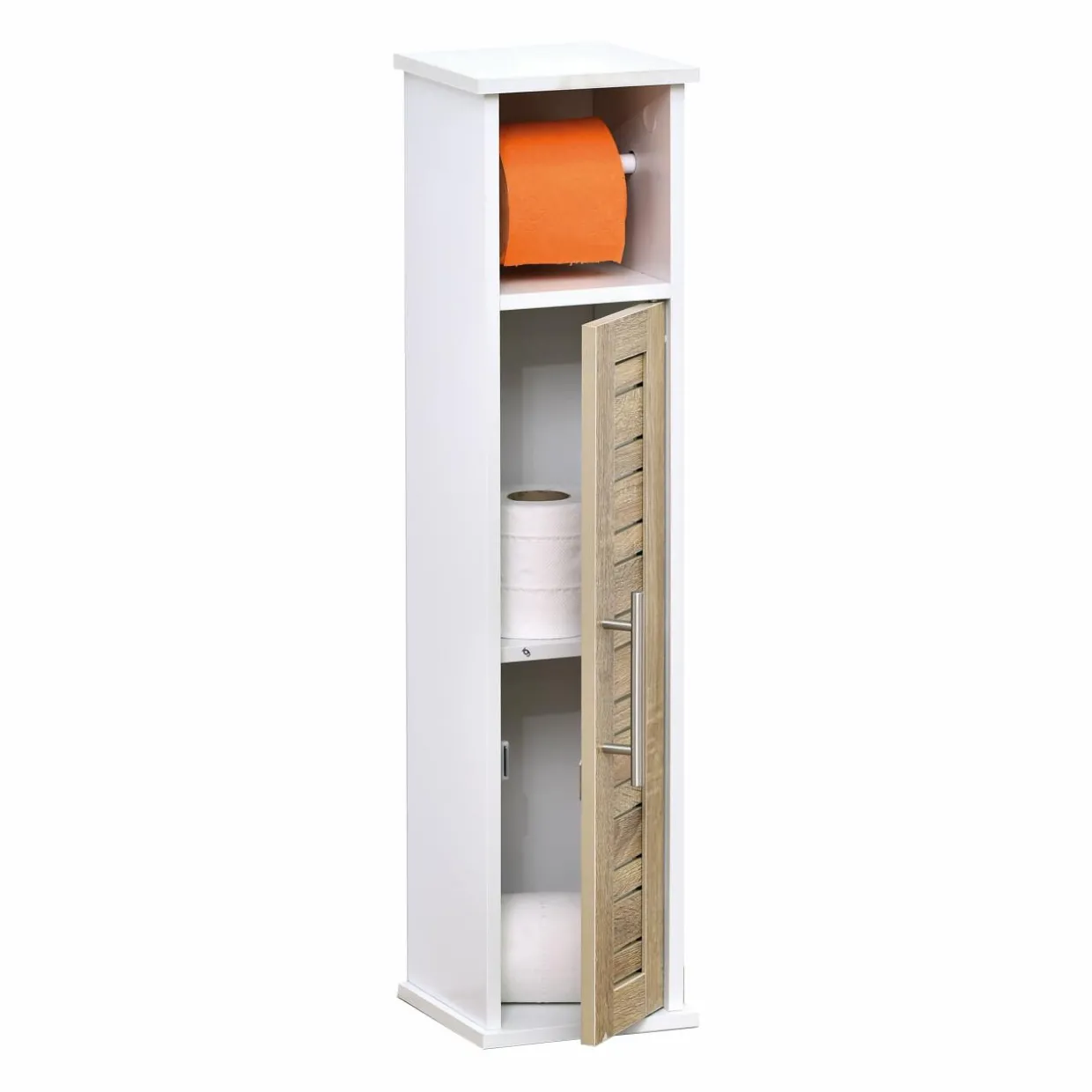 Meuble dérouleur papier toilette avec réserve (H75 cm) Stockholm Blanc