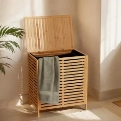 Meuble panier à linge en bambou (53 x H60 cm) Harmonie Naturel