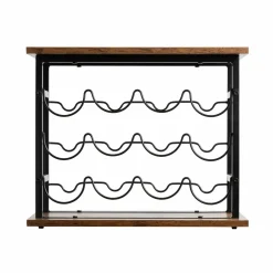 Meuble range-bouteilles industriel 12 emplacements (H40 cm) Auguste Noir