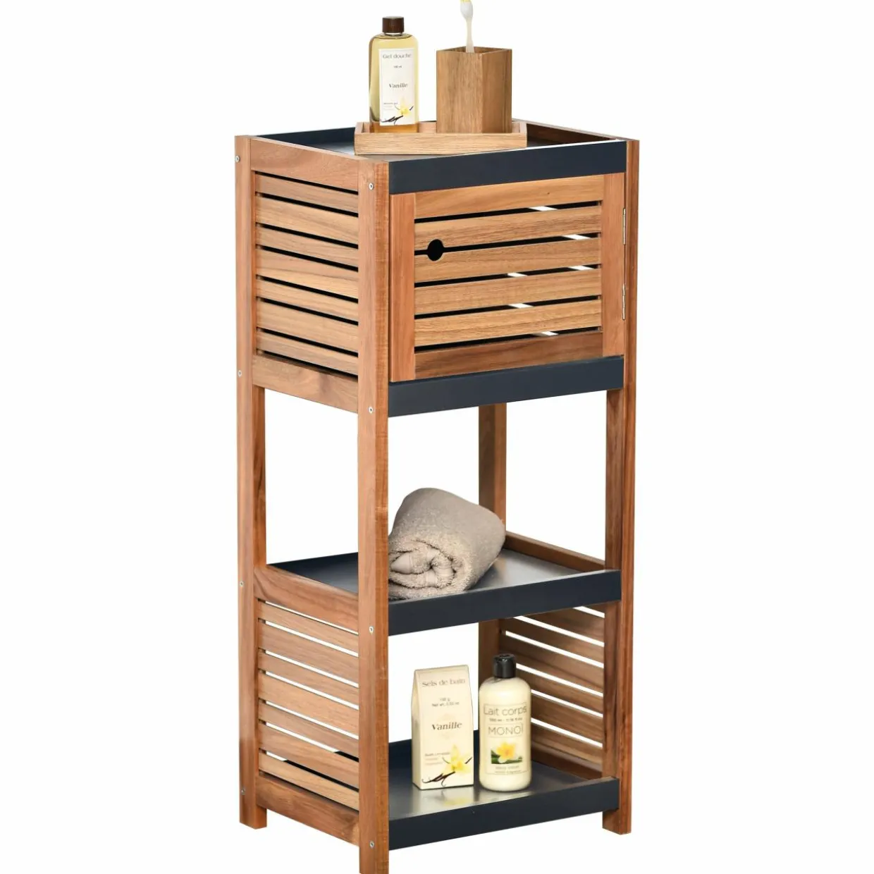 Meuble rangement 4 étagères (36 x H83 cm) Elément Acacia