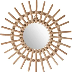 Miroir en rotin (D30 cm) Soleil Naturel