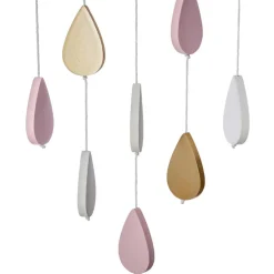 Mobile bébé bois et coton (H57.5 cm) Nuage Rose