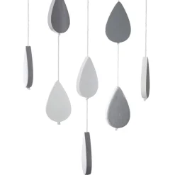 Mobile bébé bois et coton (H57.5 cm) Nuage Gris