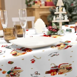Nappe de Noël rectangulaire anti tache (150 x 300 cm) Oursons