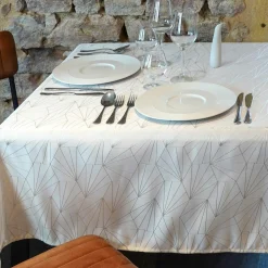 Nappe de Noël rectangulaire (145 x 240 cm) Facette Blanc