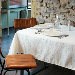 Nappe de Noël rectangulaire (145 x 240 cm) Facette Blanc