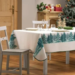 Nappe de Noël rectangulaire (150 x 300 cm) Christmas Ecru