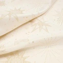 Nappe de Noël rectangulaire (360 x 140 cm) Nuit étoilée Beige et doré