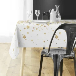Nappe de Noël rectangulaire (150 x 240 cm) Constellation Blanc et doré
