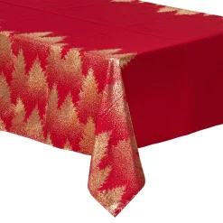 Nappe de Noël rectangulaire (140 x 240 cm) Sapin Rouge