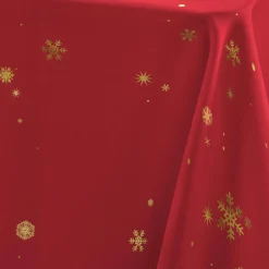 Nappe de Noël rectangulaire (150 x 240 cm) Constellation Rouge et doré