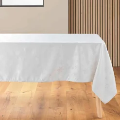 Nappe de Noël rectangulaire (140 x 300 cm) Flocon d'hiver Blanc