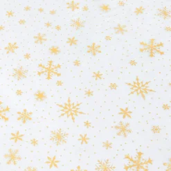 Nappe de Noël rectangulaire (140 x 240 cm) Flocon de Neige Blanc et or