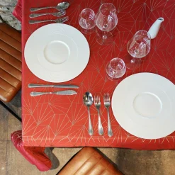 Nappe de Noël rectangulaire (145 x 300 cm) Facette Rouge