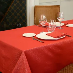 Nappe de Noël rectangulaire (150 x 240 cm) Etincelle Rouge