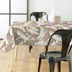 Nappe enduite PVC rectangulaire imperméable (240 x 140 cm) Ebany Chocolat