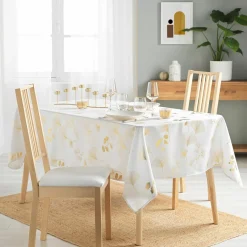 Nappe rectangulaire (150 x 240 cm) Bloomy Blanche