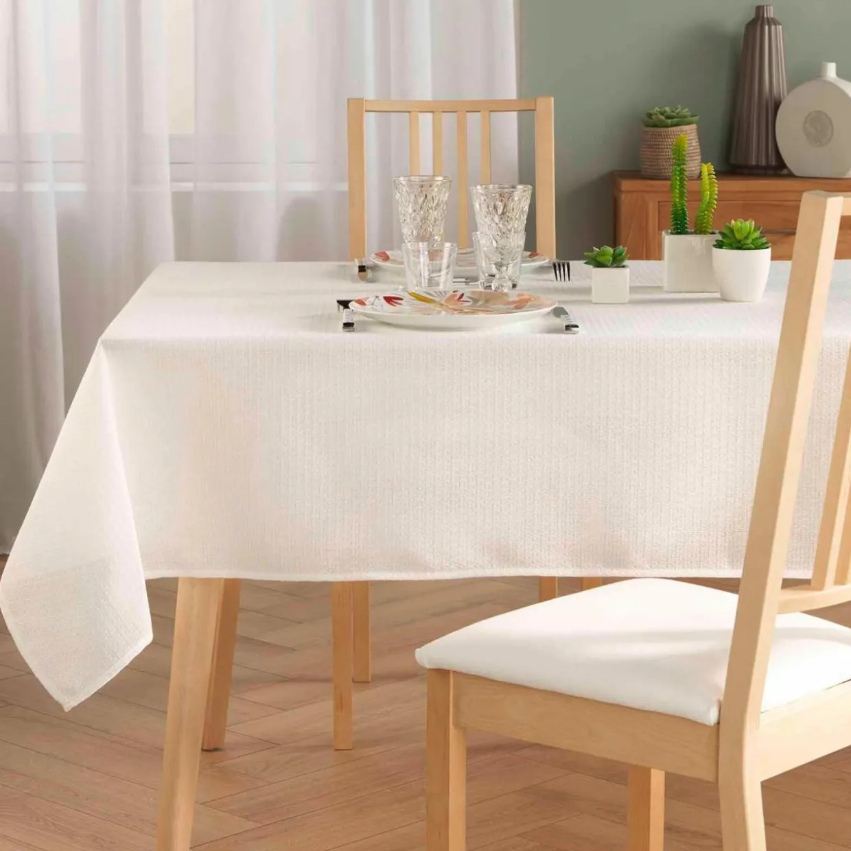 Nappe rectangulaire (150 x 250 cm) Stella Blanche