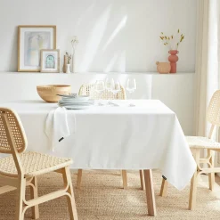 Nappe rectangulaire anti tache (140 x 200 cm) Elise Blanche