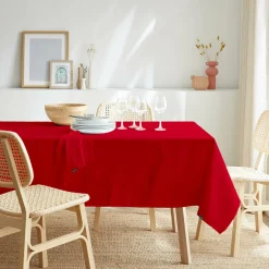 Nappe rectangulaire anti tache (140 x 250 cm) Elise Rouge