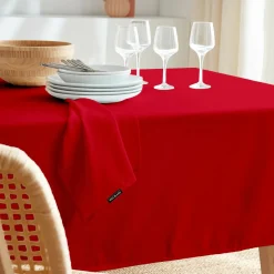 Nappe rectangulaire anti tache (140 x 250 cm) Elise Rouge
