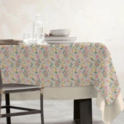 Nappe rectangulaire coton enduit (150 x 350 cm) Juliette Beige
