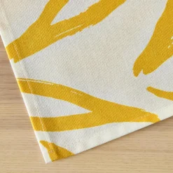 Nappe rectangulaire coton enduit (150 x 350 cm) Galice Jaune moutarde