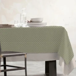 Nappe rectangulaire coton enduit (150 x 250 cm) Gloria Verte