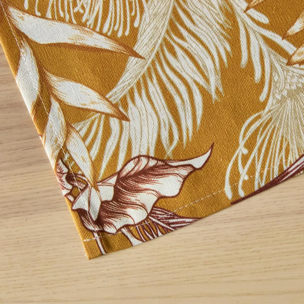 Nappe rectangulaire coton enduit (150 x 250 cm) Granada Jaune moutarde