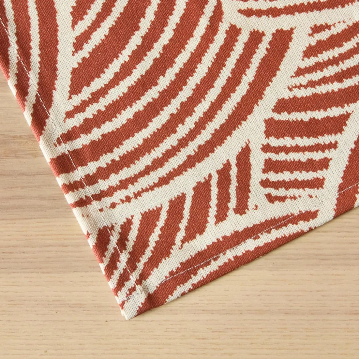 Nappe rectangulaire coton enduit (150 x 350 cm) Sarah Terracotta