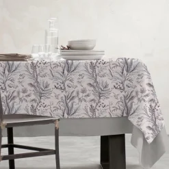 Nappe rectangulaire coton enduit (150 x 250 cm) Colibri Grise