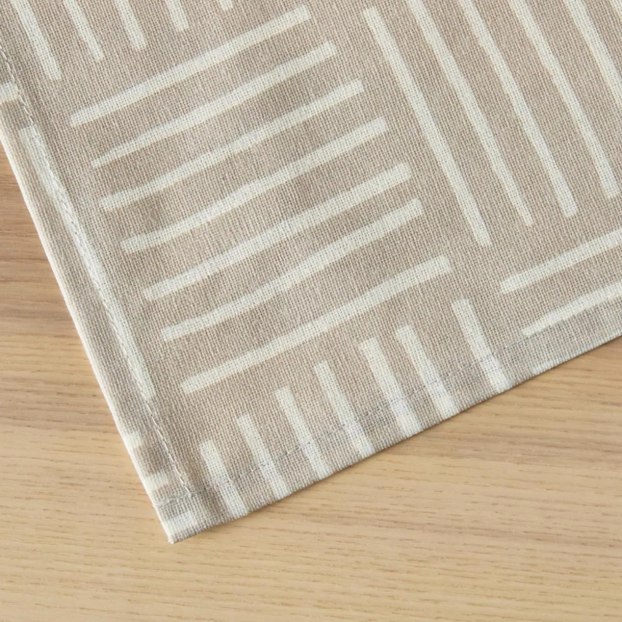 Nappe rectangulaire coton enduit (150 x 350 cm) Paolo Beige