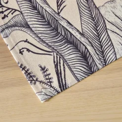 Nappe rectangulaire coton enduit (150 x 350 cm) Colibri Grise