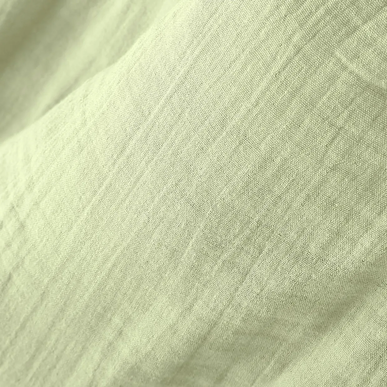 Nappe rectangulaire gaze de coton (150 x 350 cm) Gaïa Vert tilleul