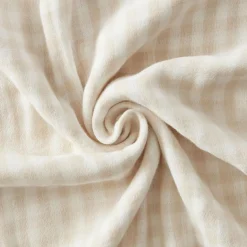 Nappe rectangulaire gaze de coton (150 x 350 cm) Gaïa vichy Beige