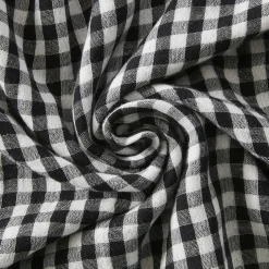 Nappe rectangulaire gaze de coton (150 x 350 cm) Gaïa vichy Noire
