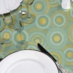 Nappe ronde anti tache (180 cm) Eclipse Vert Sauge