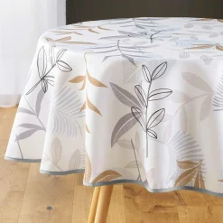 Nappe ronde anti-taches (D180 cm) Miraline Grise