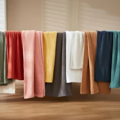 Nappe ronde gaze de coton (180 cm) Gaïa Gris nuage