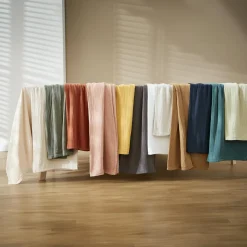 Nappe ronde gaze de coton (180 cm) Gaïa Camel