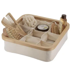 Organisateur carré pliable 9 compartiments (L30 x H10 cm) Purebamboo Ecru