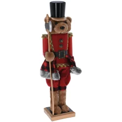 Ours casse-noisette (H60 cm) Misha le soldat Rouge et noir