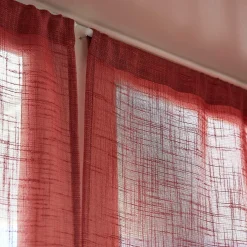 Paire de voilages passe-tringle effet lin (70 x 200 cm) Robin Terracotta