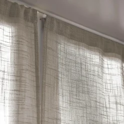 Paire de voilages passe-tringle effet lin (60 x 160 cm) Robin Taupe