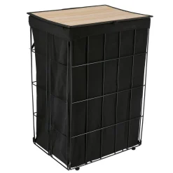 Panier à linge pliable (H60 cm) Industriel Noir