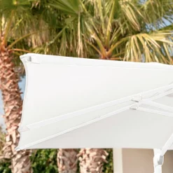 Parasol déporté rectangulaire aluminium (4 x 3 m) Yucatan Blanc