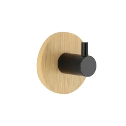 Patère adhesive 3M bambou (D4.5 cm) Noir