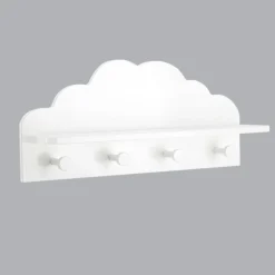 Patère enfant bois (L48 cm) Nuage Blanche